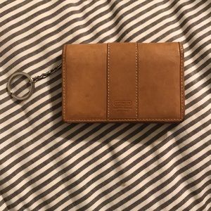 Coach Tan Leather Keychain Wallet